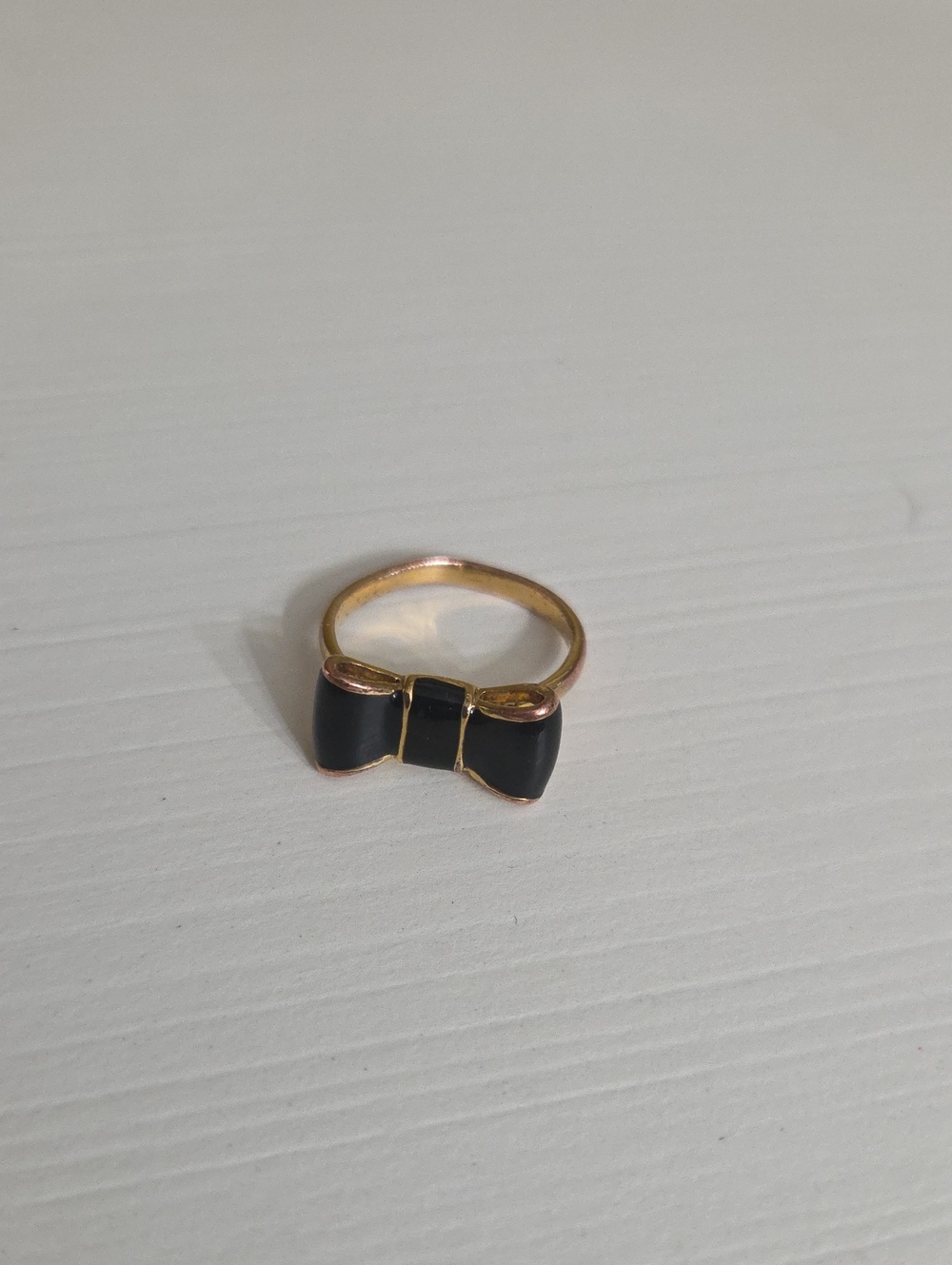 Kate Spade Black Enamel Bow Ring Women Jewelry